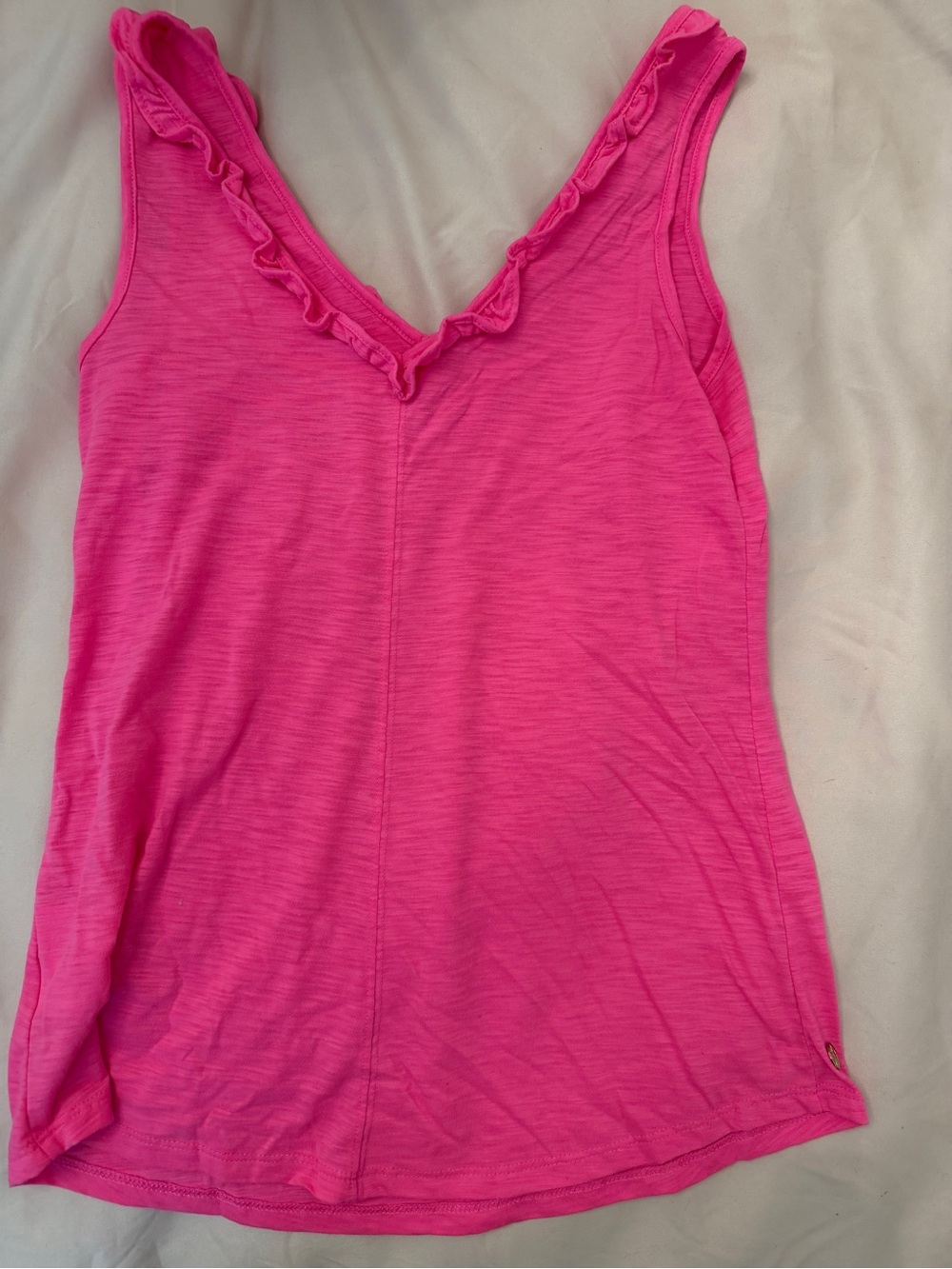 Lilly Pulitzer Women’s Ruffle V-Neck Tank Top - Hot Pink
